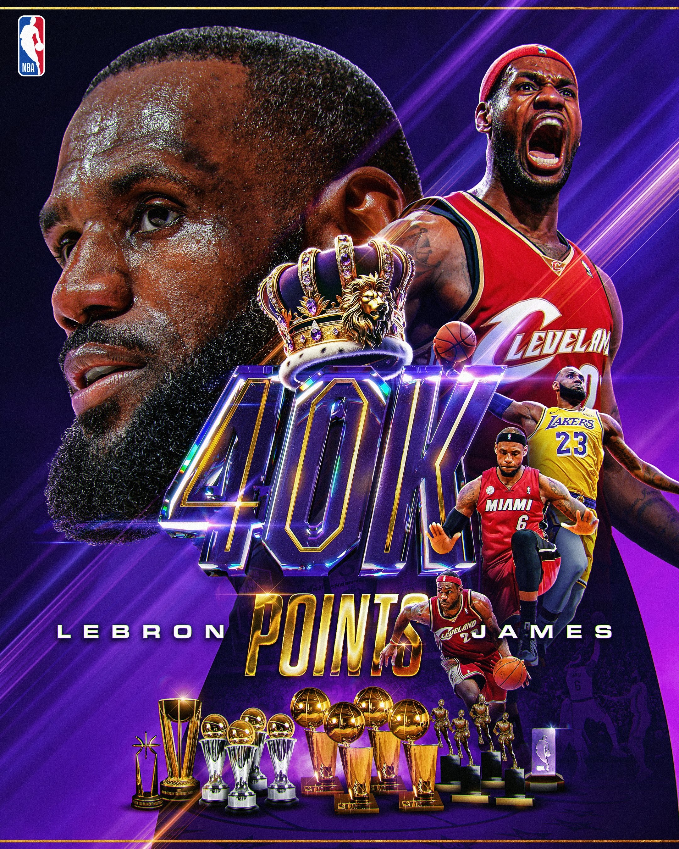 去年今日：詹姆斯生涯总得分突破40000分 NBA历史首人-24直播网